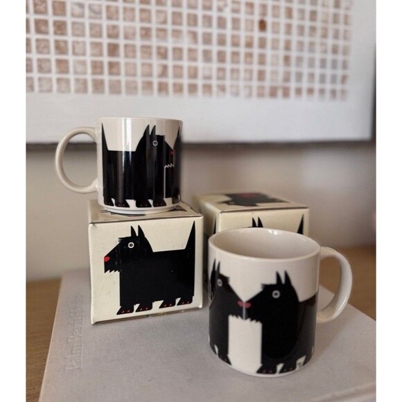 Set of 2 Taylor and Ng Minimals Scottie Coffee Mug Vintage San Francisco 1984 Ja - Picture 2 of 6